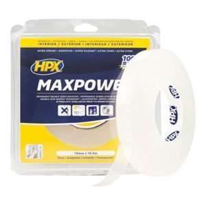 Διάφανη ταινία διπλής όψης MAXPOWER 19mmx2m, HPX