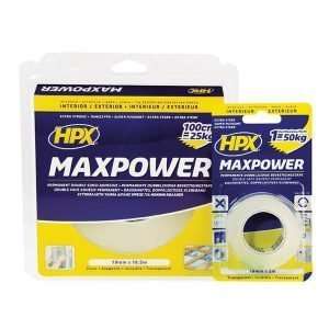 Διάφανη ταινία διπλής όψης MAXPOWER 19mmx16,5m, HPX