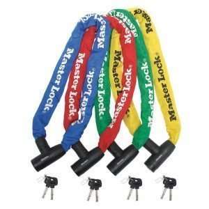 Ατσάλινη αλυσίδα με κλειδαριά σε διάφορα χρώματα 0,9m Φ8mm, MASTERLOCK